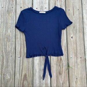 Copper Key Dark Blue Crop Top
